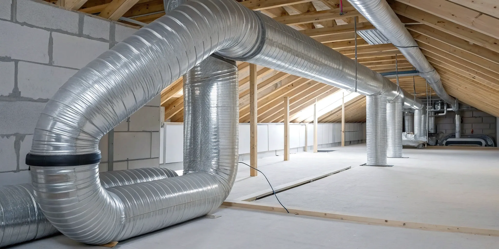 New attic ductwork installation, a key factor in the total replacement cost.
