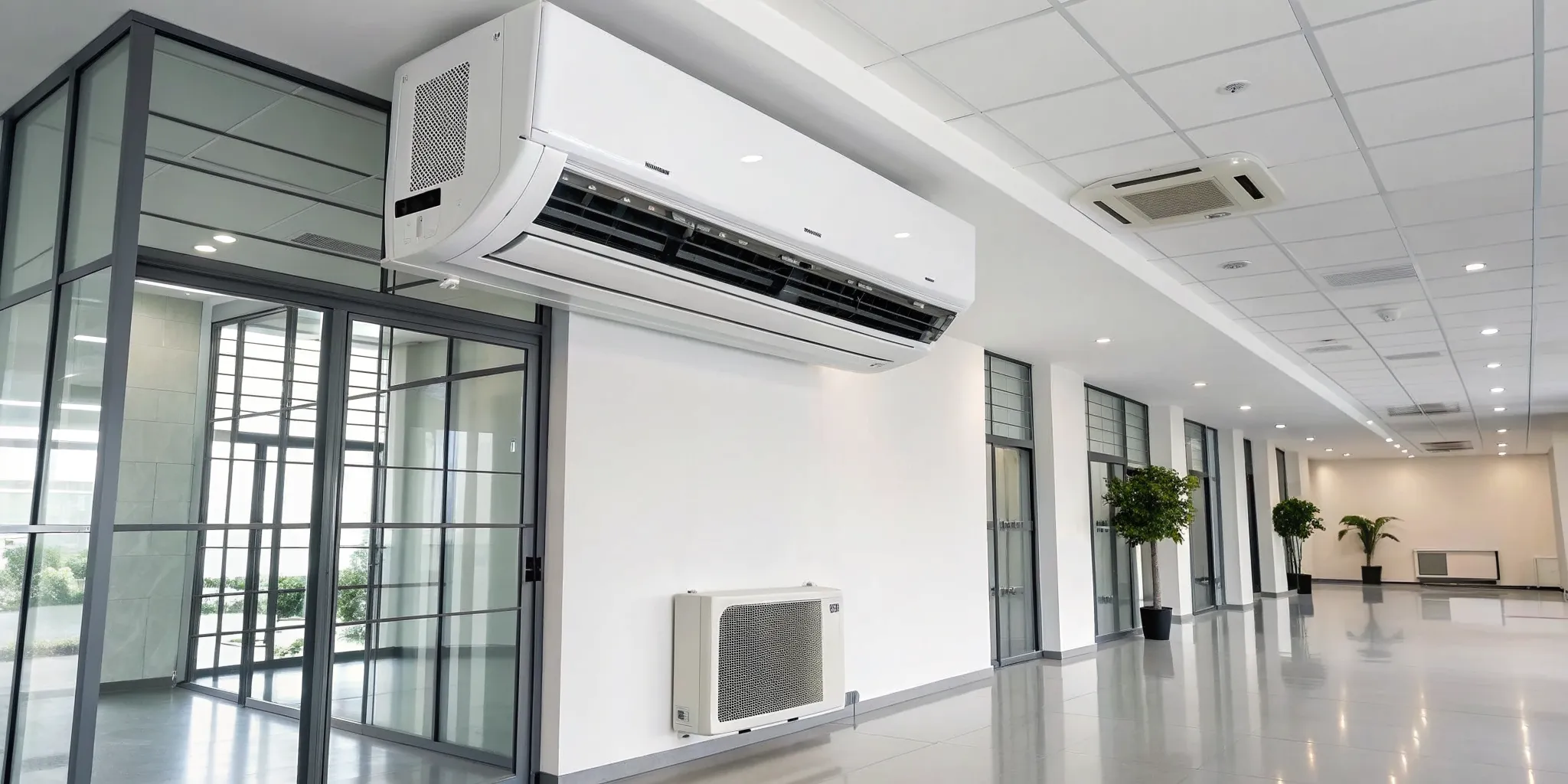 An indoor unit after a Mitsubishi multi zone mini split installation.