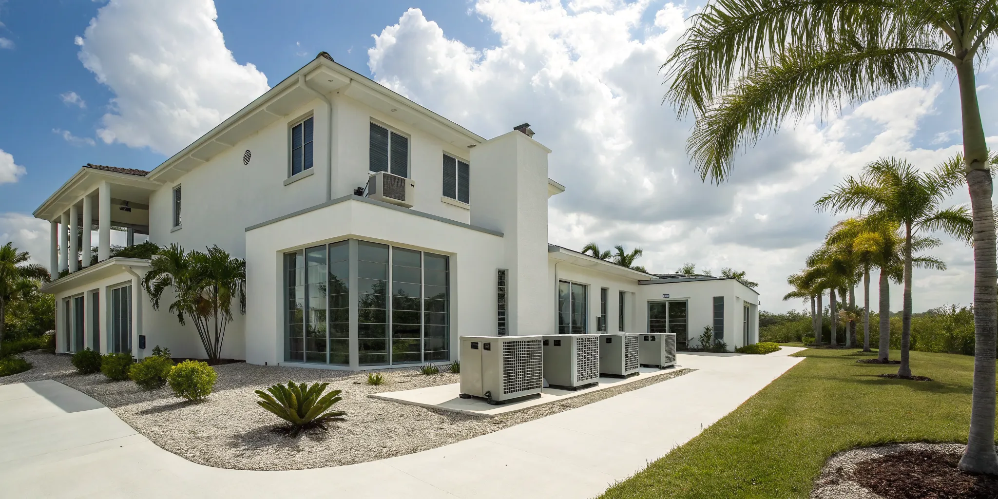 Best HVAC replacement systems installed on a modern Florida home for efficient cooling.