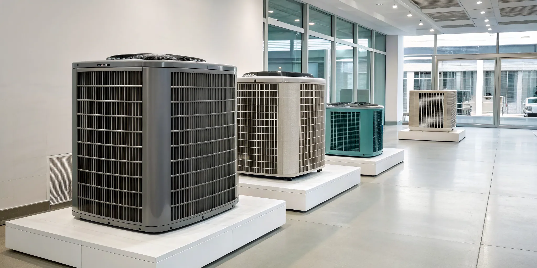 A lineup of Trane air conditioner models used to compare features and prices.