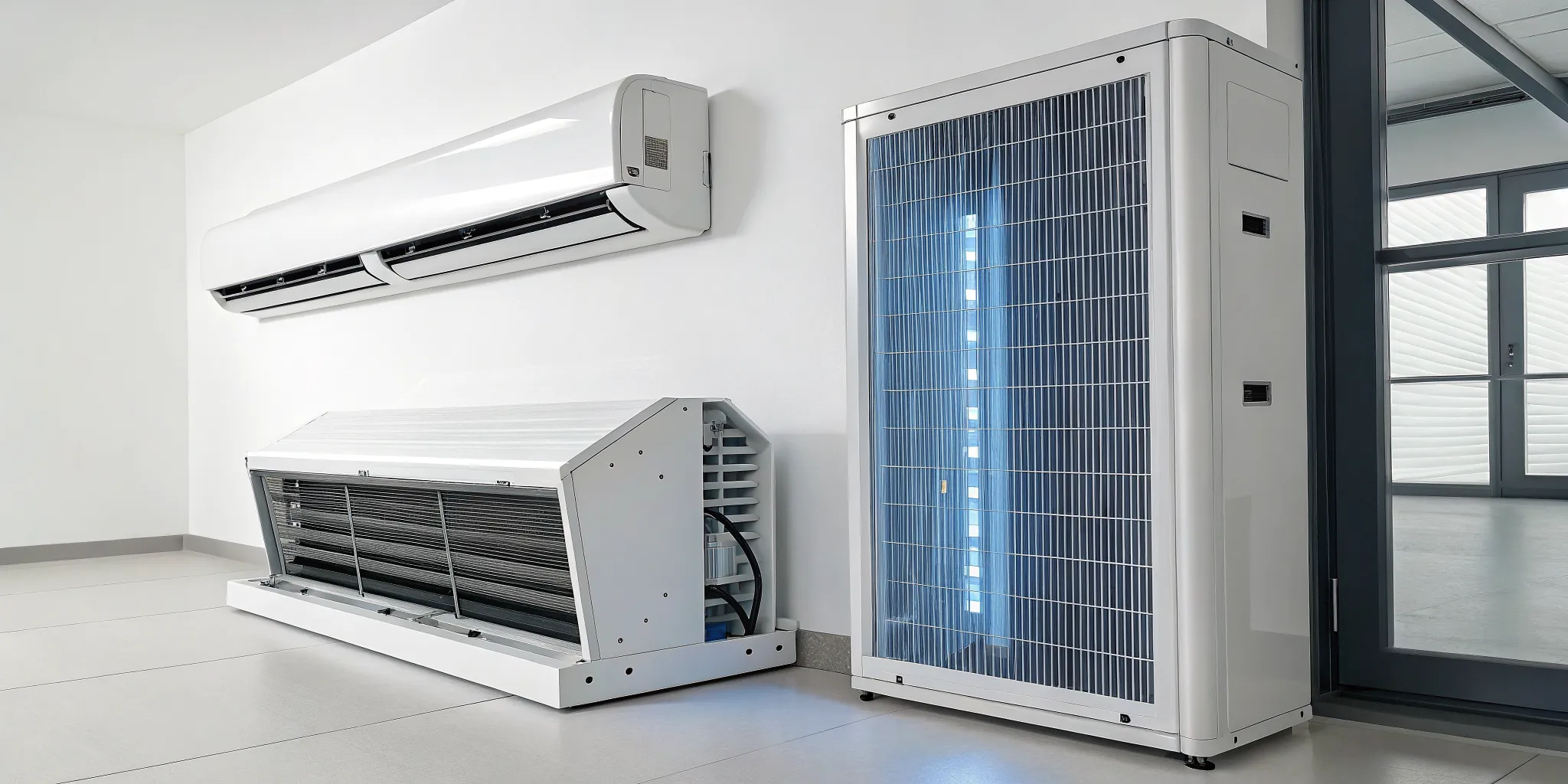 A UV light installed in an AC unit, a factor in the overall system cost.
