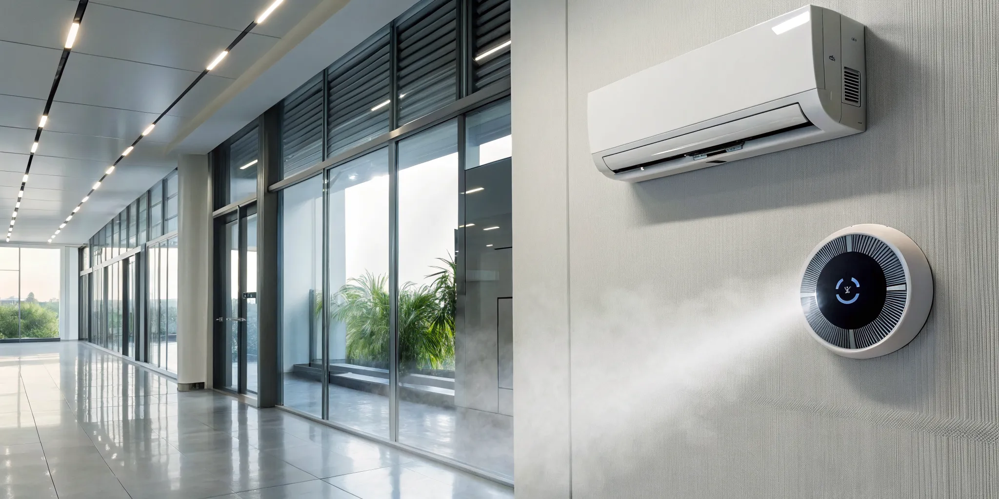 A Trane air conditioner unit set to dry mode to effectively lower indoor humidity.